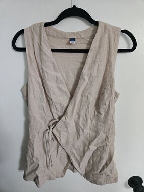 Old Navy Cream Wrap-Front Tie Camisole